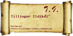 Tillinger Ildikó névjegykártya